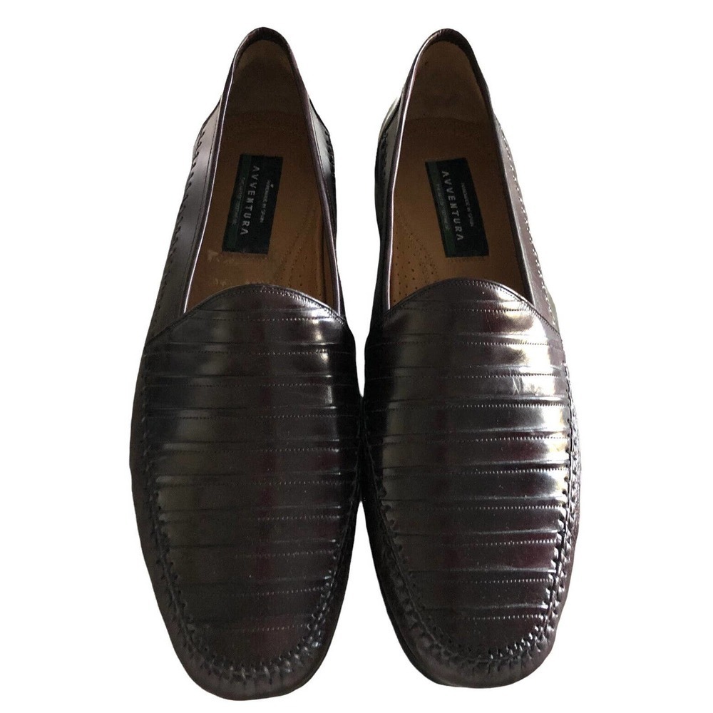 Avventura Mens Dress Shoes Size 13 Brown Leather Slip-on Loafers Spain NWOB